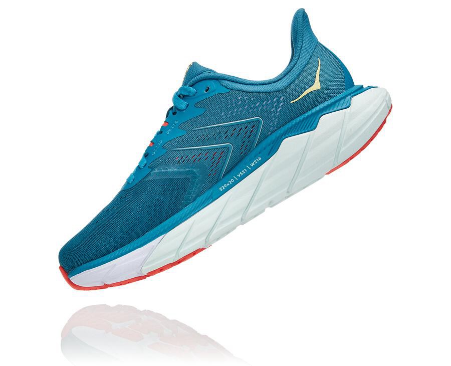 Hoka One One Arahi 5 Löparskor Dam - Blå/Vita - FUXAT-5013